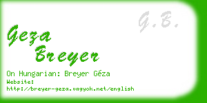 geza breyer business card